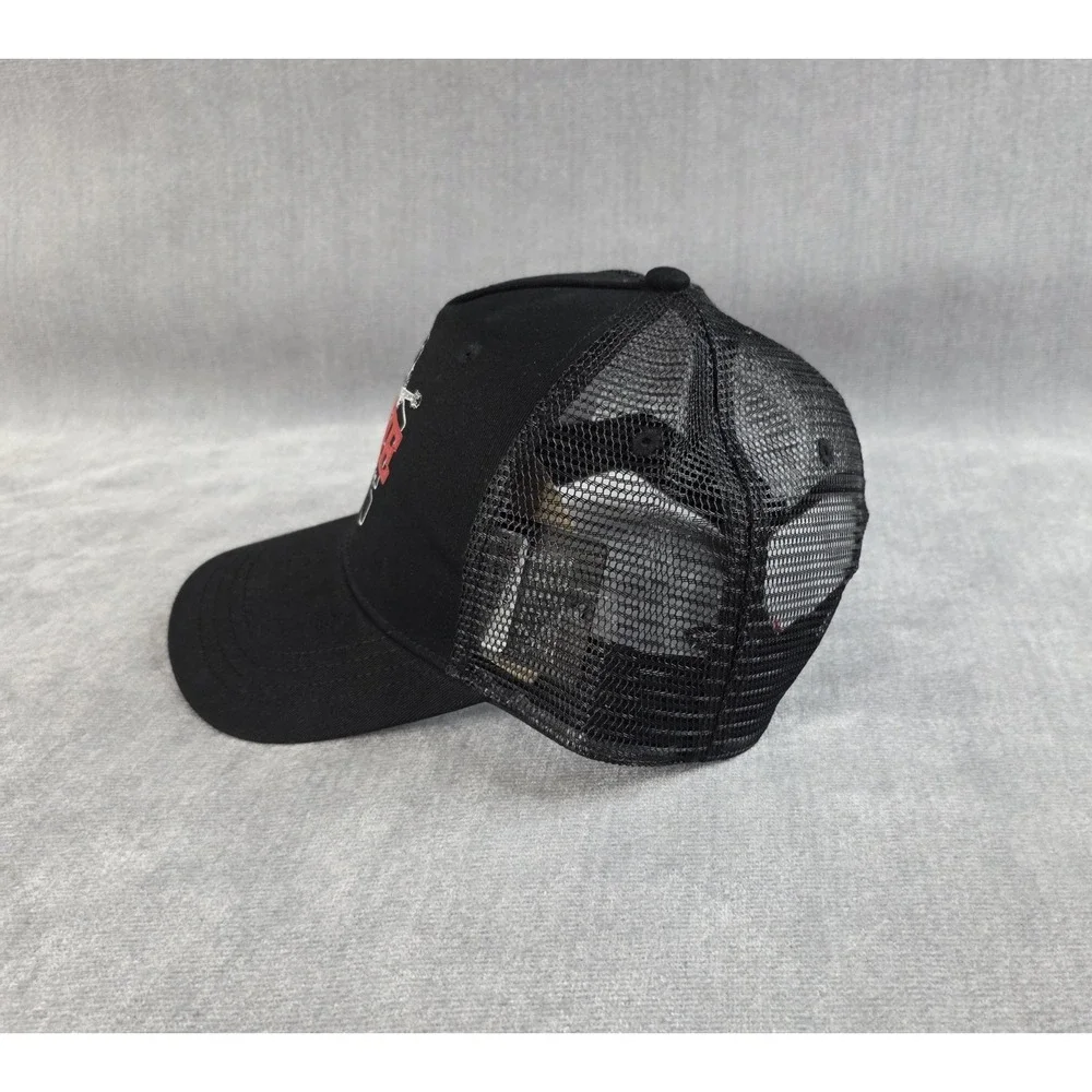 True Religion Hat Cap Snap Back One Size Black Original Buddha  Trucker Mens NWT